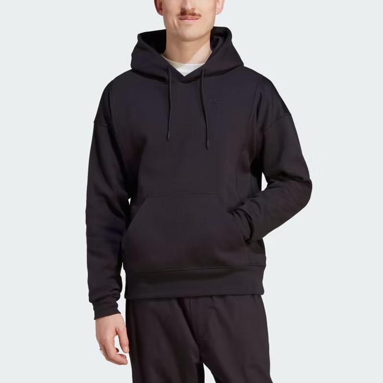 adidas Мужская толстовка Originals Trefoil Adventure, однотонная с логотипом, повседневная, черная IJ0706