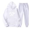 Direct supply Printed hooded sweater sweatpants set Loose casual men's sweater set Manufacturers have a large number of spot