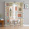Exquisite United Kingdom Travel Stamp Sheer Curtains For Bedroom Living Room Tulle Curtains For Kitchen Window Voile Curtains