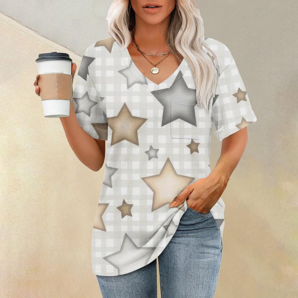 Женские футболки с V-образным вырезом и коротким рукавом, летние топы, повседневные базовые футболки, модные