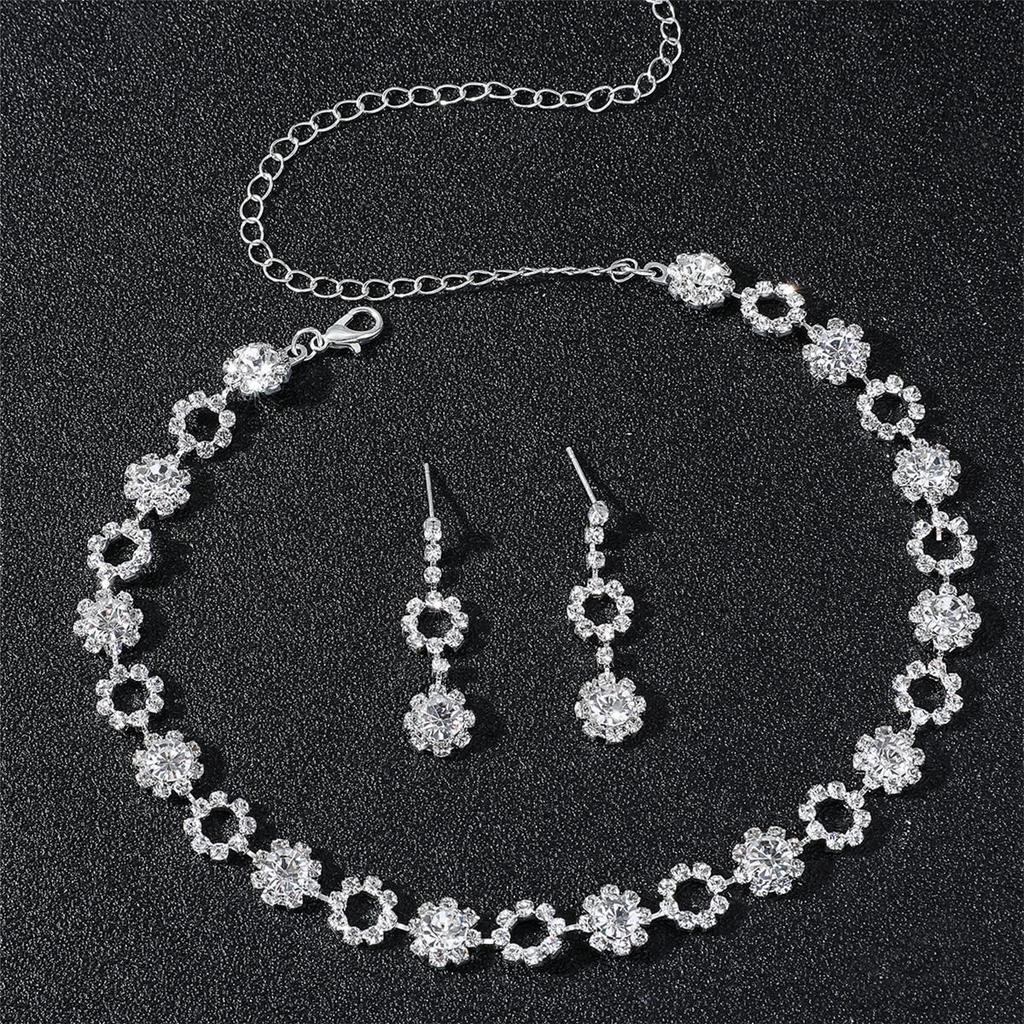 Роскошный комплект из ожерелья и серег со стразами - Свадебные аксессуары для ювелирных изделий высокого класса