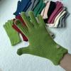 Pure Color Wool Knitted Gloves Wool Warm Gloves New Female Crochet Glove  Winter
