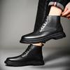 Модные роскошные модные мужские ботинки челси из натуральной кожи, ботильоны для мужчин, деловые туфли на шнуровке, теплые зимние ботинки из коровьей кожи с мехом для мужчин