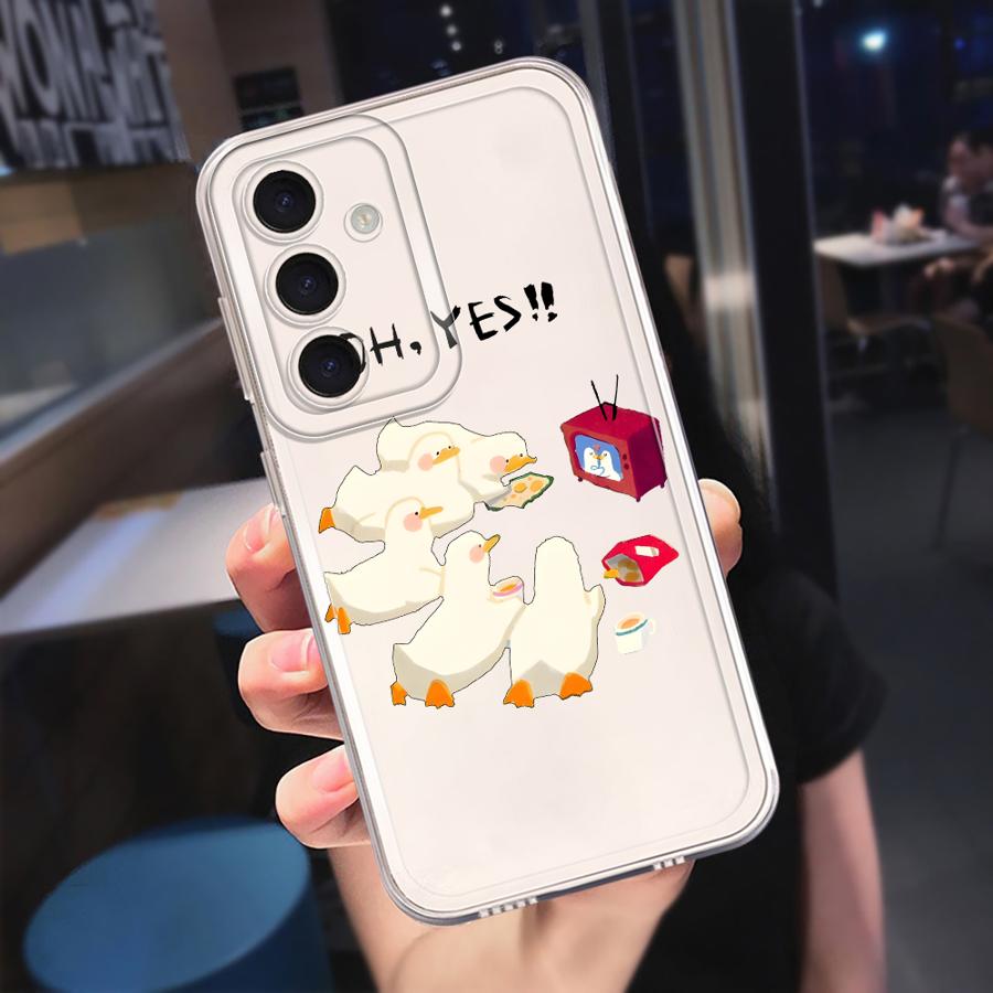 Мультяшный чехол-утка для Samsung Galaxy A57 A26 A24 A56 A25 A51 A34 A35 A52 A36 A37 A55 A54 A15 A52 A17 A14 A16 Чехол для телефона A23 A31