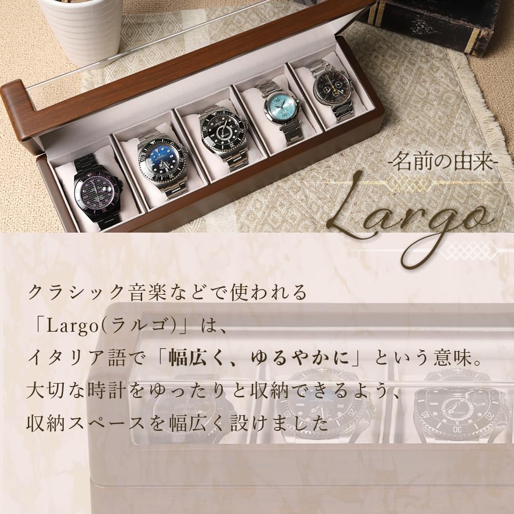 IGIMI Часы Деревянные часы Черный орех Вмещает 5 с рисунком текстуры коричневого дерева Коробка, Футляр, Хранение, Отделка, Largo, Часы, Окошко,