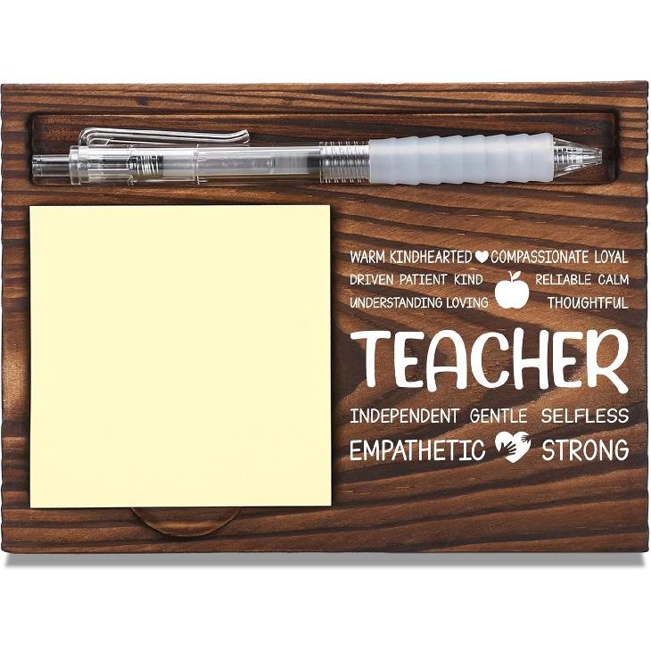 Teacher Assistant Appreciation Gifts, Thank You Gift for Teacher Aide, School Office Coworkers Staff Appreciation Gifts, Sticky Note Holder Wooden