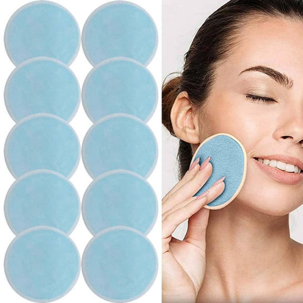 Reusable Makeup Remover Pads 10 Pieces Soft Organic Cotton Rounds With Washable Drawstring Washcloth Towel