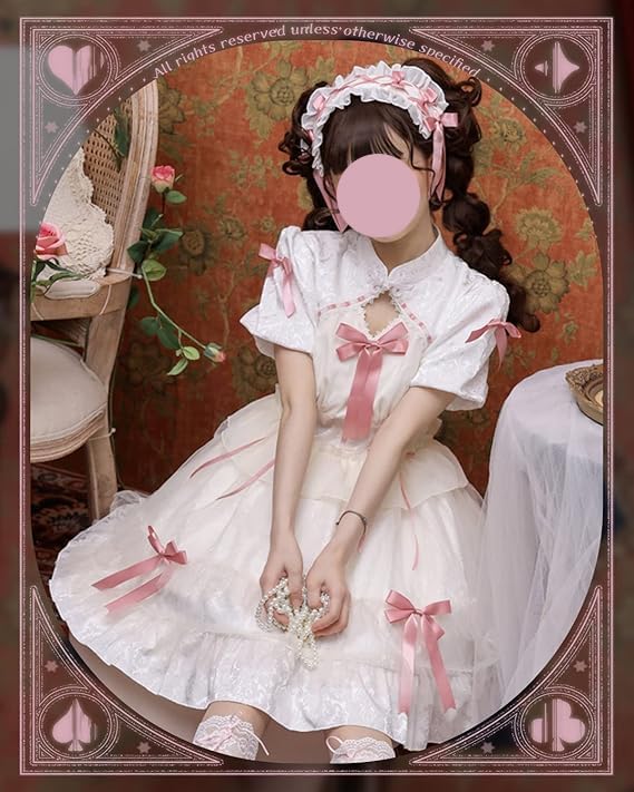 Косплей костюм JIURUN Lolita Gothic Lolita с 3D и панельным аниме-галстуком-бабочкой Плюс Mori Sweet Gothic Maid Леди-подобный Размер Один-кусок Узор, Оборки,