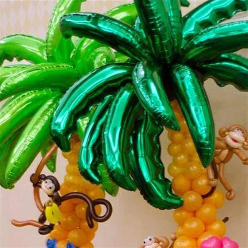 Durable Palm Tree Leaf Balloons Aluminum Foil Palm Leaf Balls Baby Shower