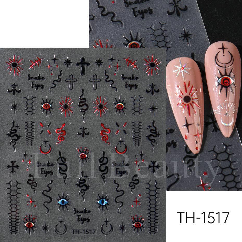 Nail Art Sticker, European And American Style Snake Year Cartoon Snake Pattern Small Spirit Snake Thin Tough Adhesive Nail Sticker
