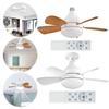Потолочный вентилятор с подсветкой и пультом, патрон, таймер, беспроводной вентилятор, 3 скорости ветра, 5 лопастей для гостиной, спальни