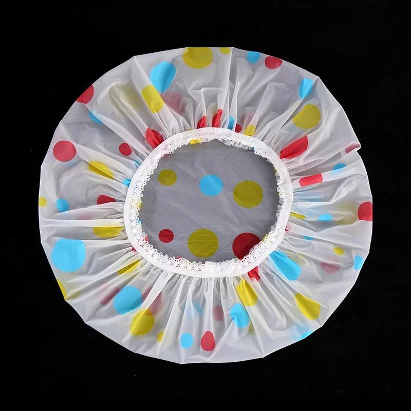 Многоразовая шапочка для душа с резинкой, водонепроницаемая и утолщенная, для купания, для женщин, идеально подходит для парикмахерской и домашнего использования