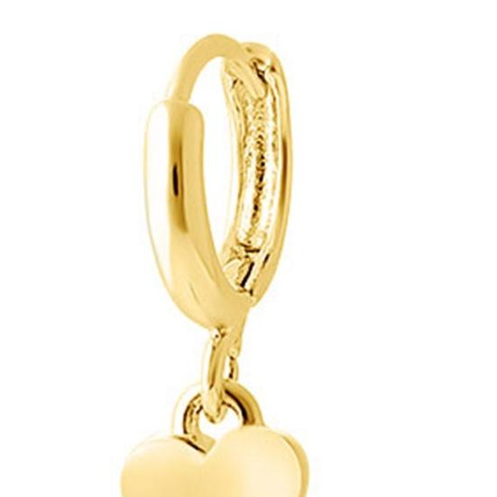 1 пара женских серег Huggie с гальваническим покрытием в форме сердца, одноцветные серьги, медные украшения для ушей, женские украшения