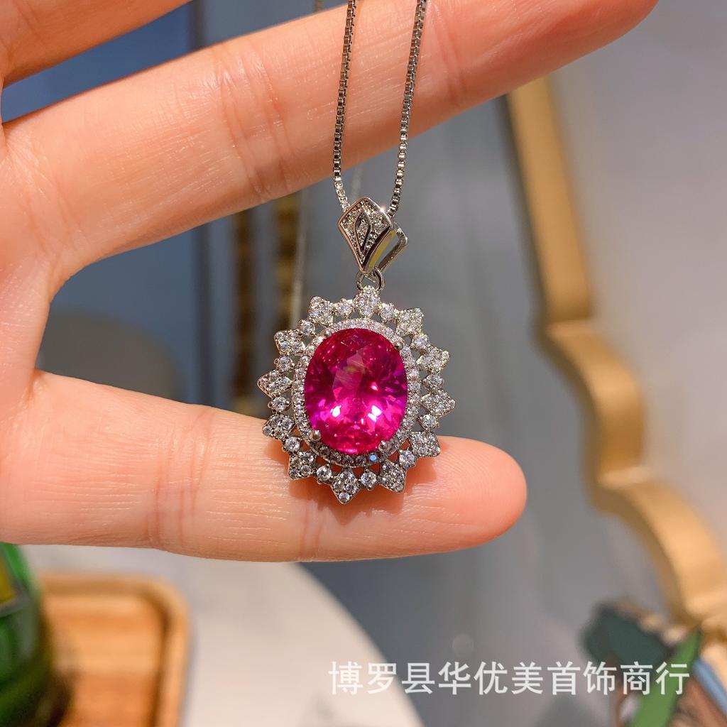 Комплект из рубинов, новая подвеска, серьги-гвоздики, свадебные украшения, ретро-комплект из трех предметов.