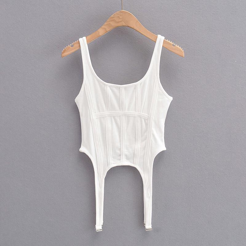 Жилет в стиле сафари с нитью «рыбий кость», рубашка нестандартной формы на крючке для женщин, сексуальные топы без рукавов с квадратным вырезом