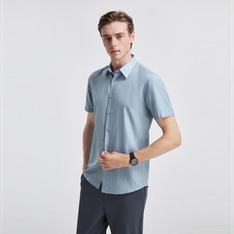 YOUNGOR Мужская летняя рубашка с коротким рукавом в стиле business casual