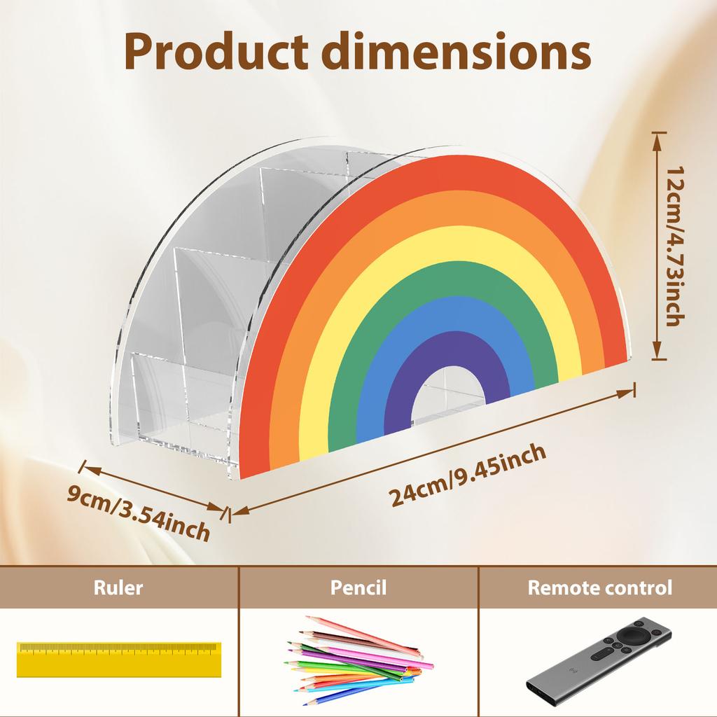 Акриловая радужная подставка для карандашей Милые настольные органайзеры для канцелярских принадлежностей Полки Аксессуары Книжная полка Коробка для хранения для дома и офиса