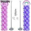 2sets Balloon Column Stand Kit 6.75ft Height Adjustable Balloon Arch Kit with 2 Ballon Garland Strip Metal Telescopic Pillar Balloon Stand Birthday