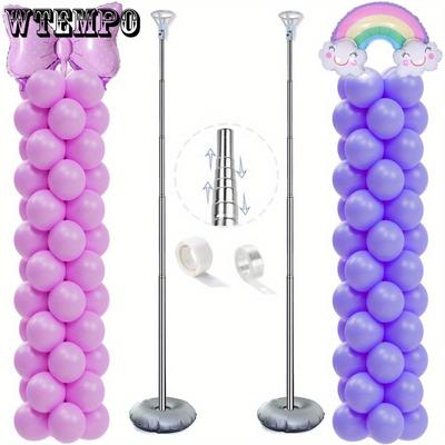 2 комплекта подставок для воздушных шаров, набор из 6,75 футов, регулируемая по высоте арка для воздушных шаров с 2 полосками гирлянды из воздушных шаров, металлическая телескопическая стойка для воздушных шаров на день рождения
