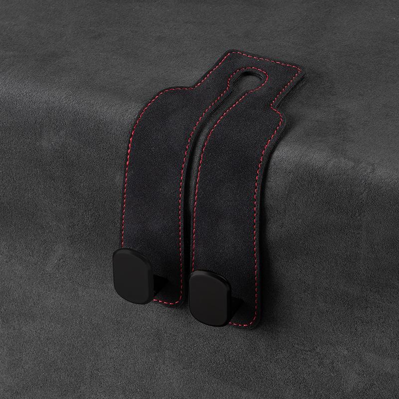 2 in 1 Quality Car Headrest Hook Premium Suede Rear Seat Hanging Dual Hook 20KG Large Load-Bearing Hook Hanger ABS/Metal Hook