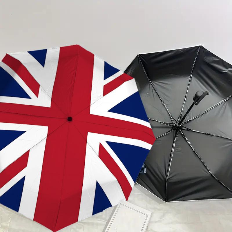 1 шт. Автоматический складной зонт Union Jack с защитой от ветра, прочным куполом на 8 спицах, прочными спицами, модным дизайном 1191A