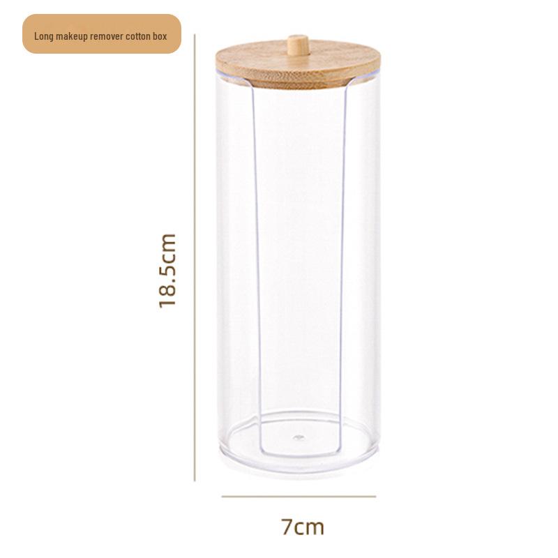 «Акриловый переносной контейнер для хранения ватных палочек с бамбуковым чехлом»