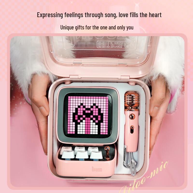 Divoom Ditoo-Mic Retro Pixel Bluetooth Speaker with KTV Microphone