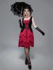 Rosegal Gothic Grommets Two Tone Lace-up Ruched Layered Tank Dress