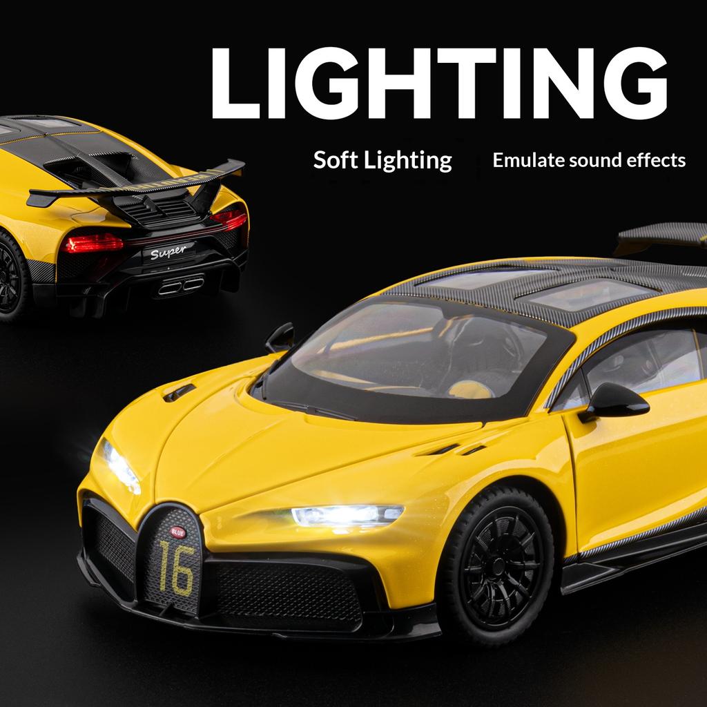 Масштаб 1/24 Bugatti Chiron литая металлическая модель автомобиля симуляция детский игрушечный спортивный автомобиль коллекционные украшения подарок мальчику