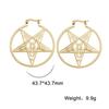Stainless Steel Pentagram Hoop Earrings for Women Gothic Witchy Star Dangle Earrings Trend Amulet Jewelry