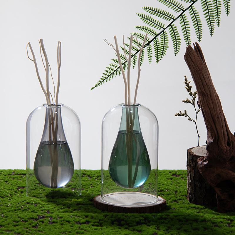 1 шт. Стеклянная ароматерапевтическая бутылка Современная ароматерапевтическая бутылка в форме капли воды Украшение Бутылка для испарения эфирного масла Креативная 4 цвета