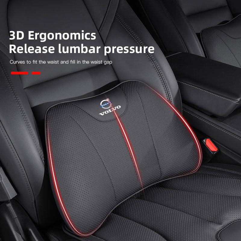 Car Interior Neck Pillow Leather Lumbar Breathable Seat Cushion For Volvo XC90 V90 V60 XC60 V40 EC40 EX40 S80 S60 S90 C40 XC40