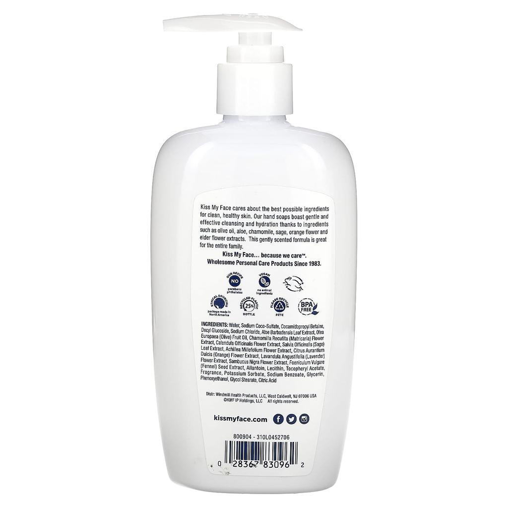 Kiss My Face Hand Soap, Olive & Aloe, 9 Fl Oz (266 Ml)