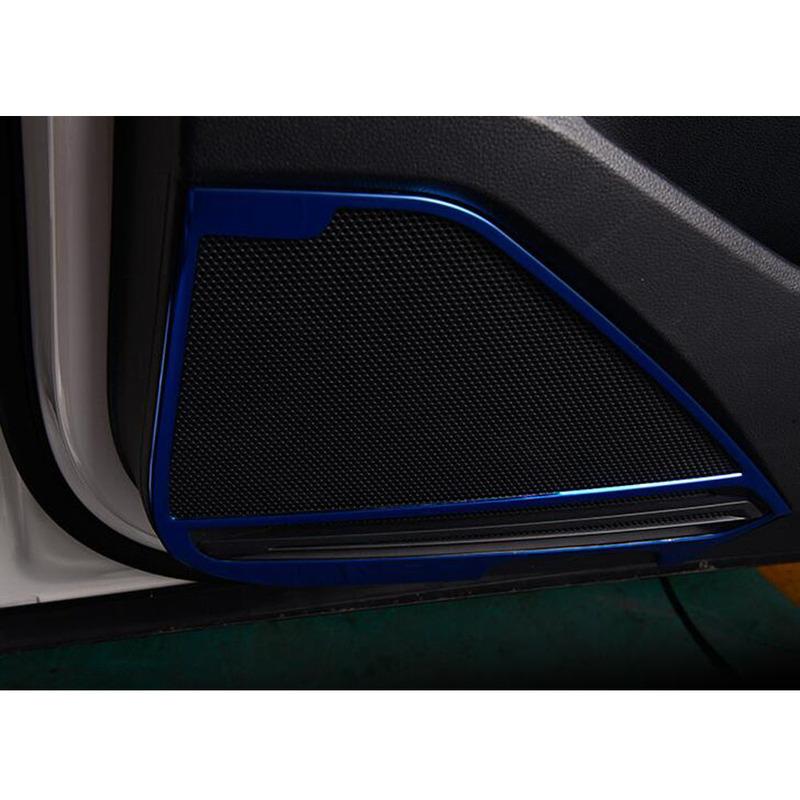 For Volkswagen VW Tiguan L 2024 Stainless Steel Car Inner Door Audio Speaker Covers Stereo Stick Trim Accessories 4Pcs