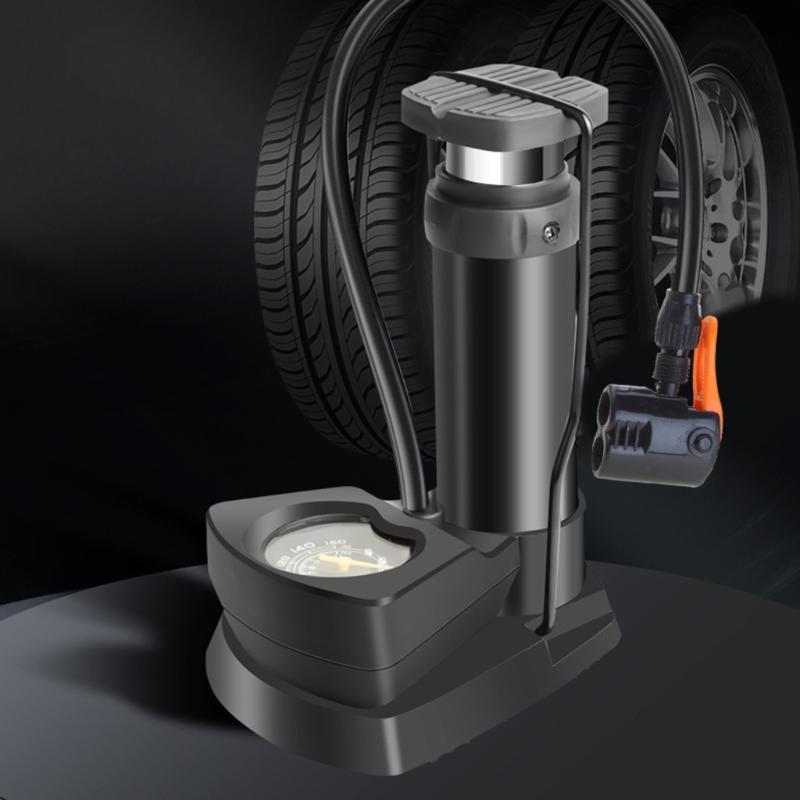 Накачка шин, воздушный компрессор с манометром для ножного воздушного насоса мотоцикла