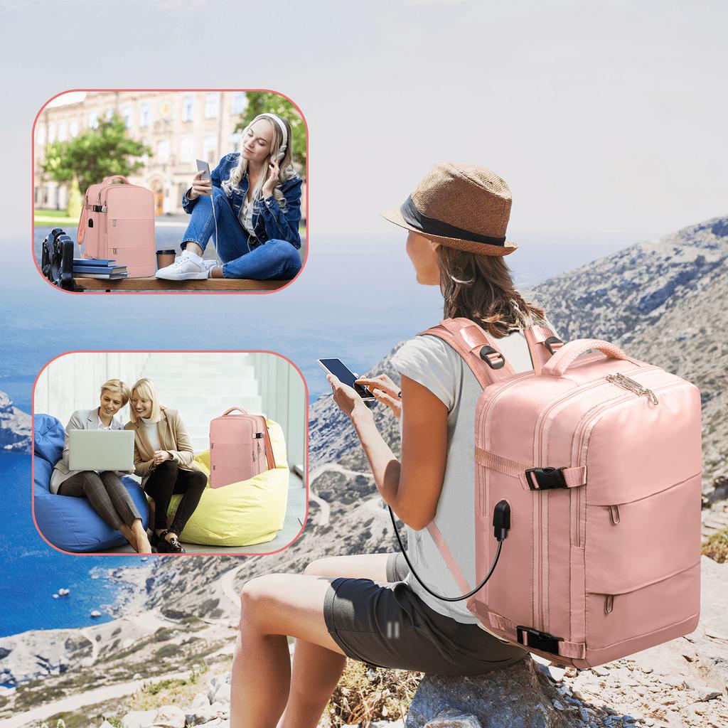 Дорожный рюкзак для женщин и мужчин, ручная кладь с портом для зарядки USB и отделением для обуви, сумка медсестры, рюкзак для выходных, бизнеса, походов