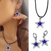 Edgy Gothic Star Pendant Choker Set Fashion Forward Necklace and Earrings with Star Pendant Jewelry for Trendsetters