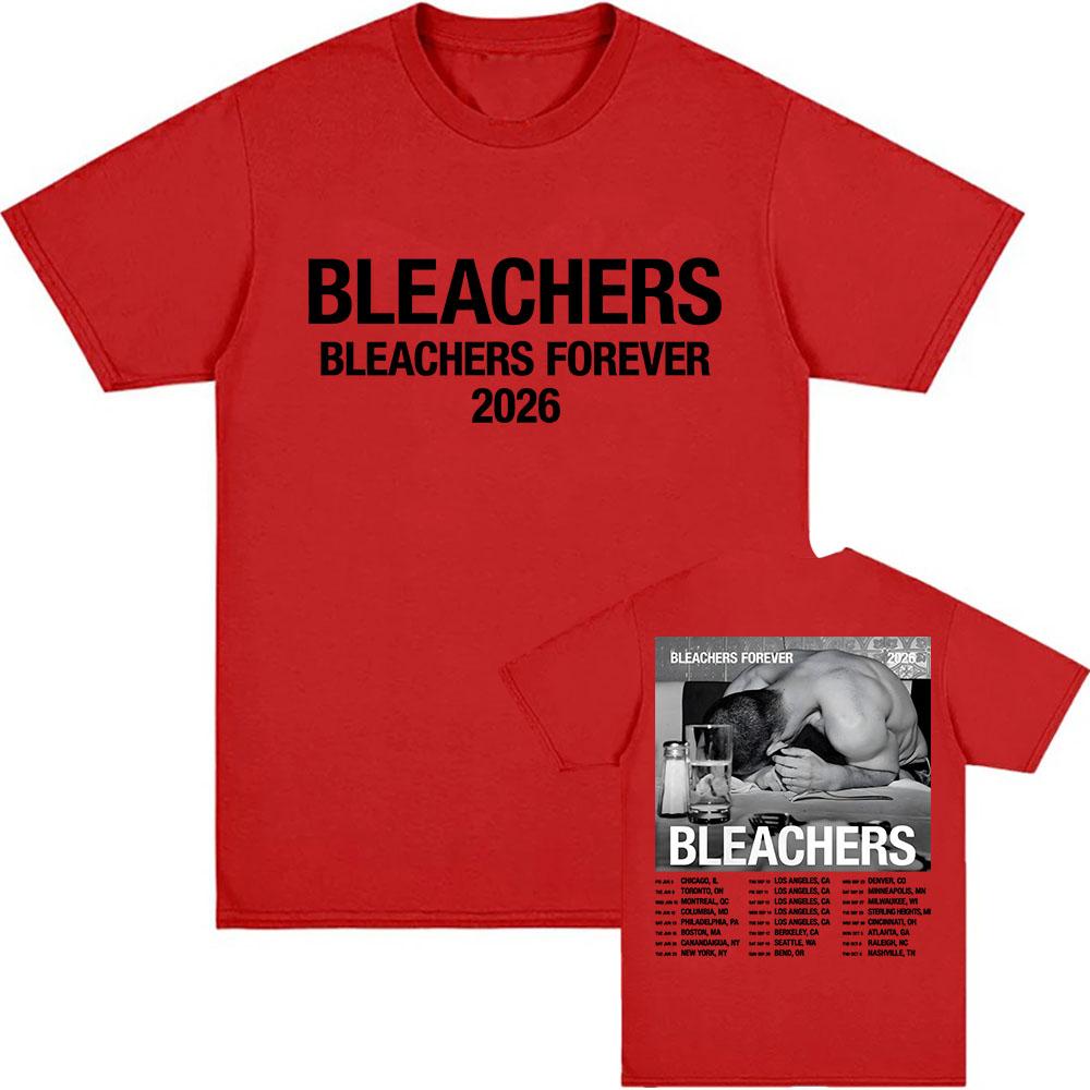 Футболка Bleachers Forever 2026 Tour Унисекс Уличный стиль Летняя С круглым вырезом С коротким рукавом Мужские футболки Повседневный дизайн Футболки с графическим принтом