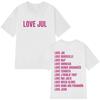 Harajuku Love Jul Men's and Women's T-shirts, Pop Music Fashion Casual Hip-hop T-shirt Summer Print 100% Pure Cotton T-shirt