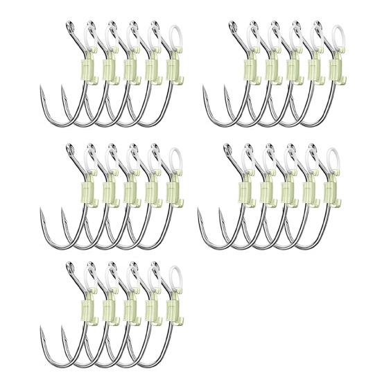 5/15/25 шт. светящийся крючок для фиксации живой креветки, прочный металлический крючок с зазубринами для ловли пресноводного сома, окуня, рыболовные принадлежности