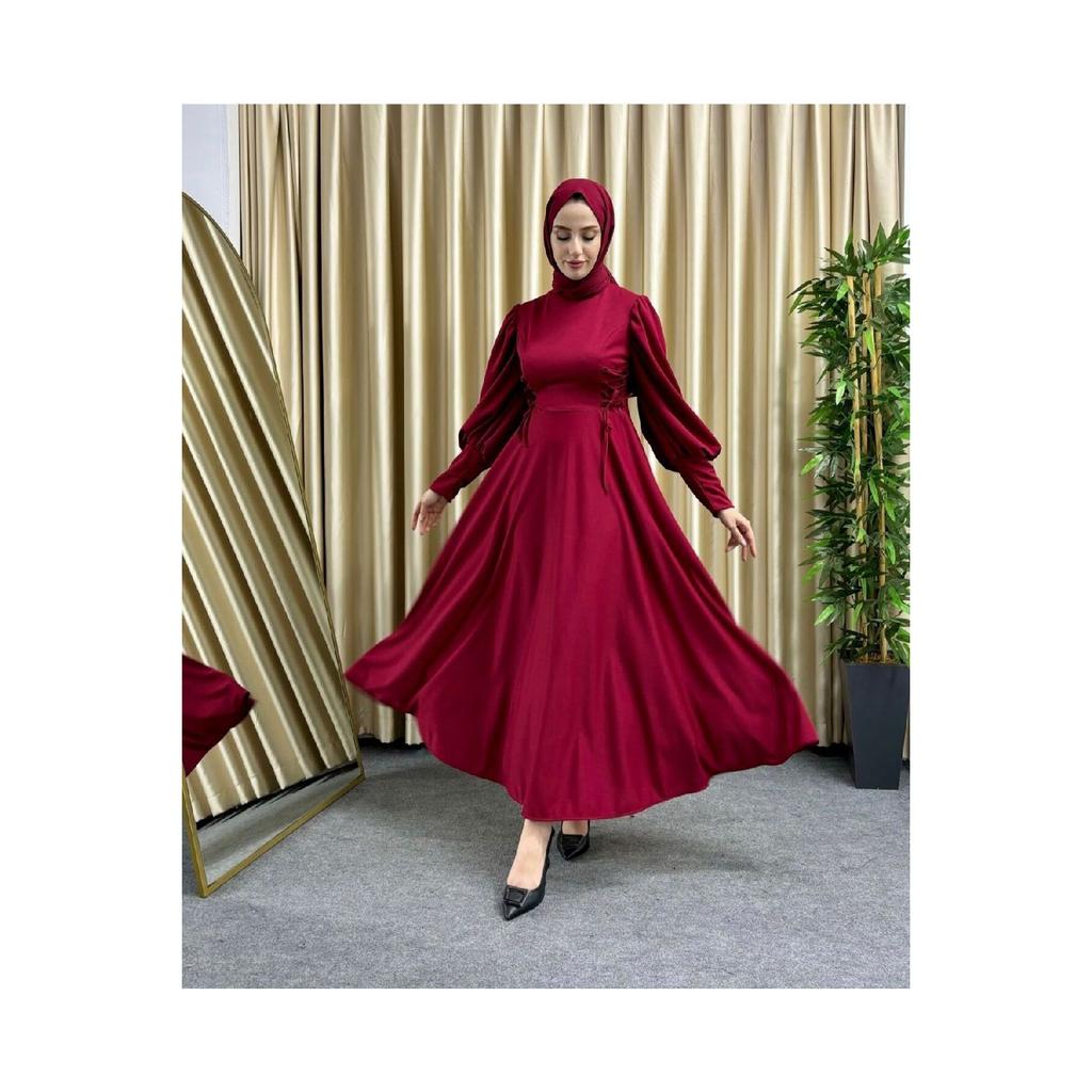 Hijab Dress With Ties On Both Sides Of The Waist