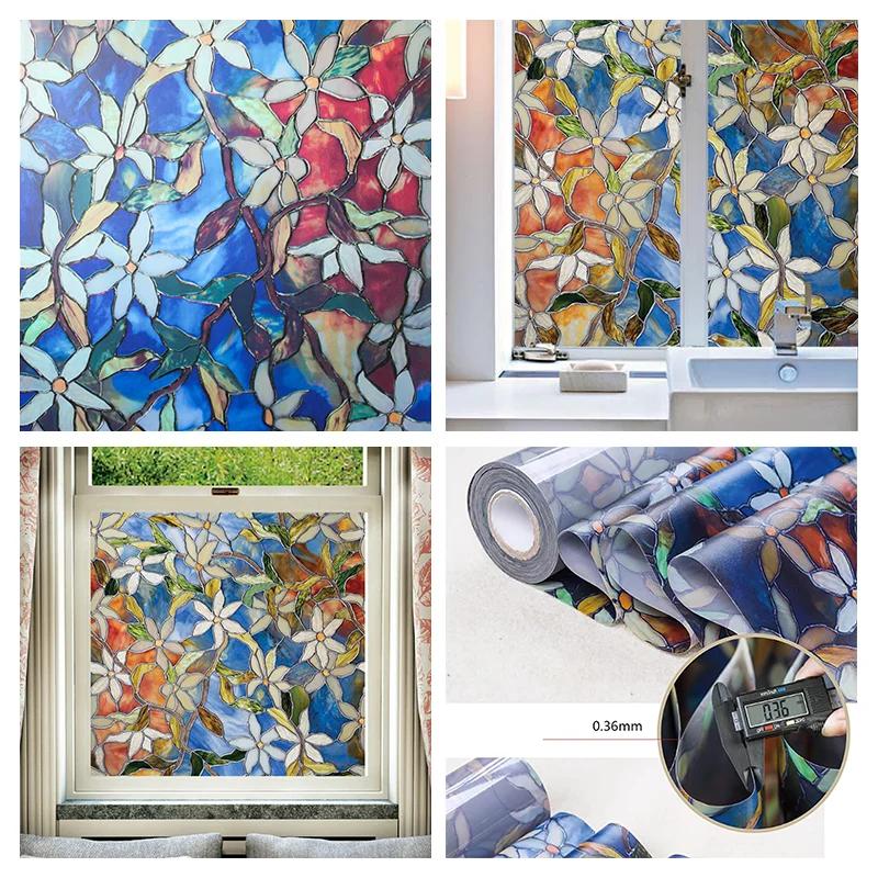 Витражная пленка для окон, неклеящаяся статическая пленка для тонирования окон, матовая стеклянная пленка для приватности, оконная пленка, декоративная пленка