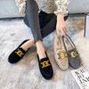 Fashion 2025 Thicken Plush Fur Flats Women Luxury Chains Lambswool Loafers Tweed Shoes Ladies Winter Warm Cotton Wool Mocasines Femmes