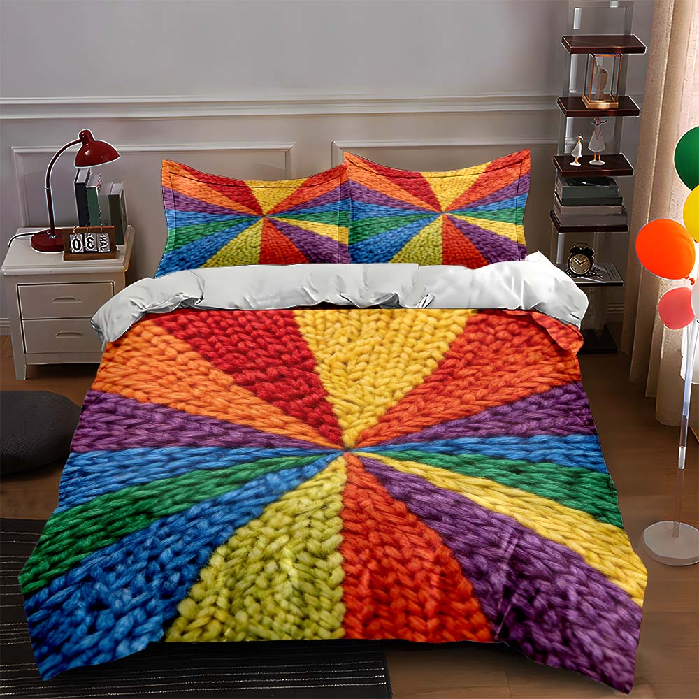 Vibrant, textured, radial. Bedding Duvet cover sets Duvet covers Pillowcases gifts (1 * Duvet Cover 2 * Pillowcases, without duvet insert)