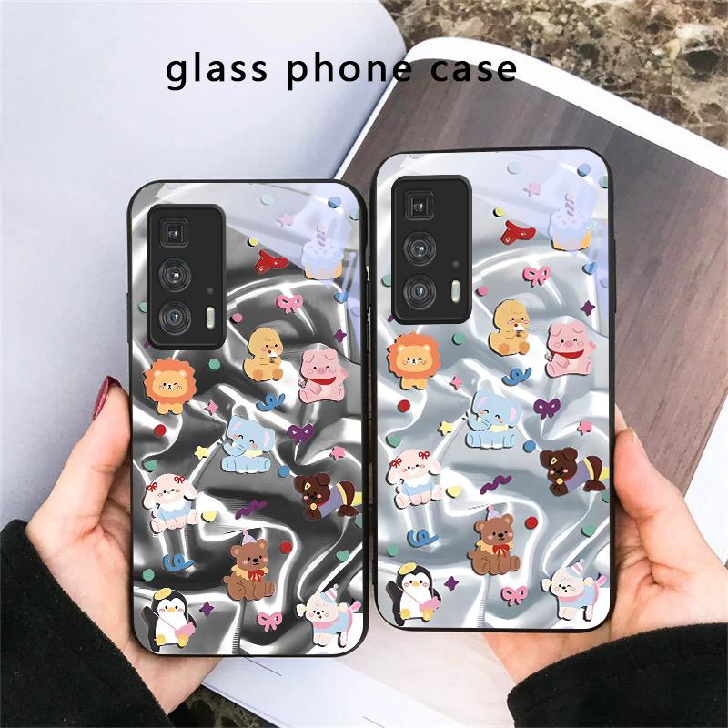 Радужный Зоопарк Детство Для Motorola Moto Edge 20 Lite 30 Pro 40 Neo 50 Ultra G45 G54 G55 G75 G84 G85 GPlay 23 Стеклянный Чехол Для Телефона