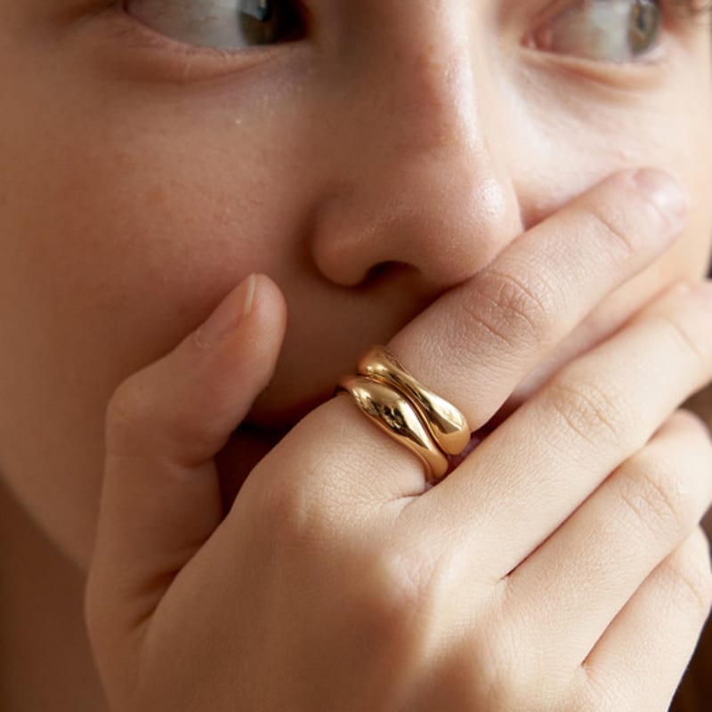 TATIANA [Set of 2] Wave Layered Ring CR0471