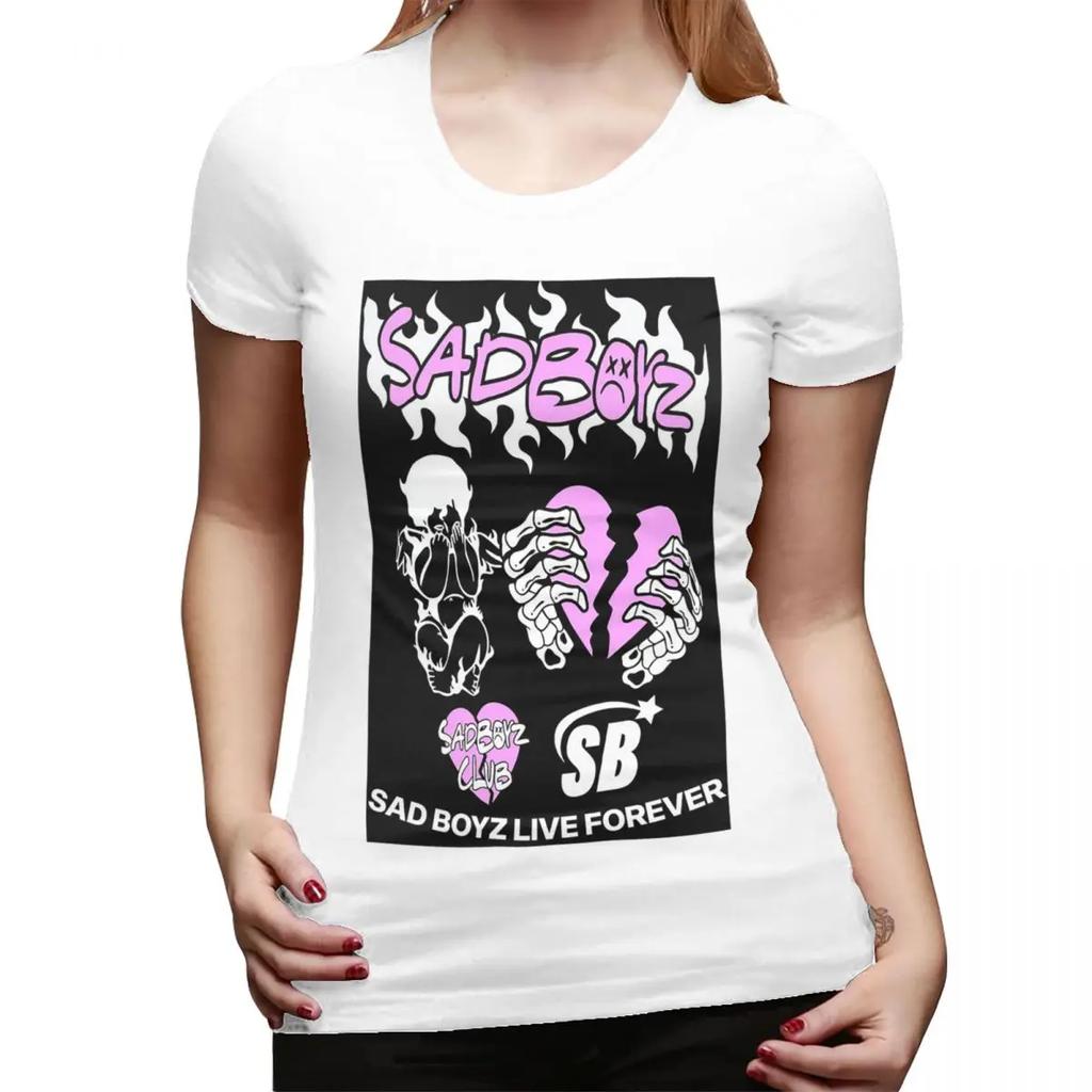 Футболка Junior H Merch Sad Boyz для женщин с круглым вырезом Уличная одежда Футболки Женские с коротким рукавом Летняя одежда Топы