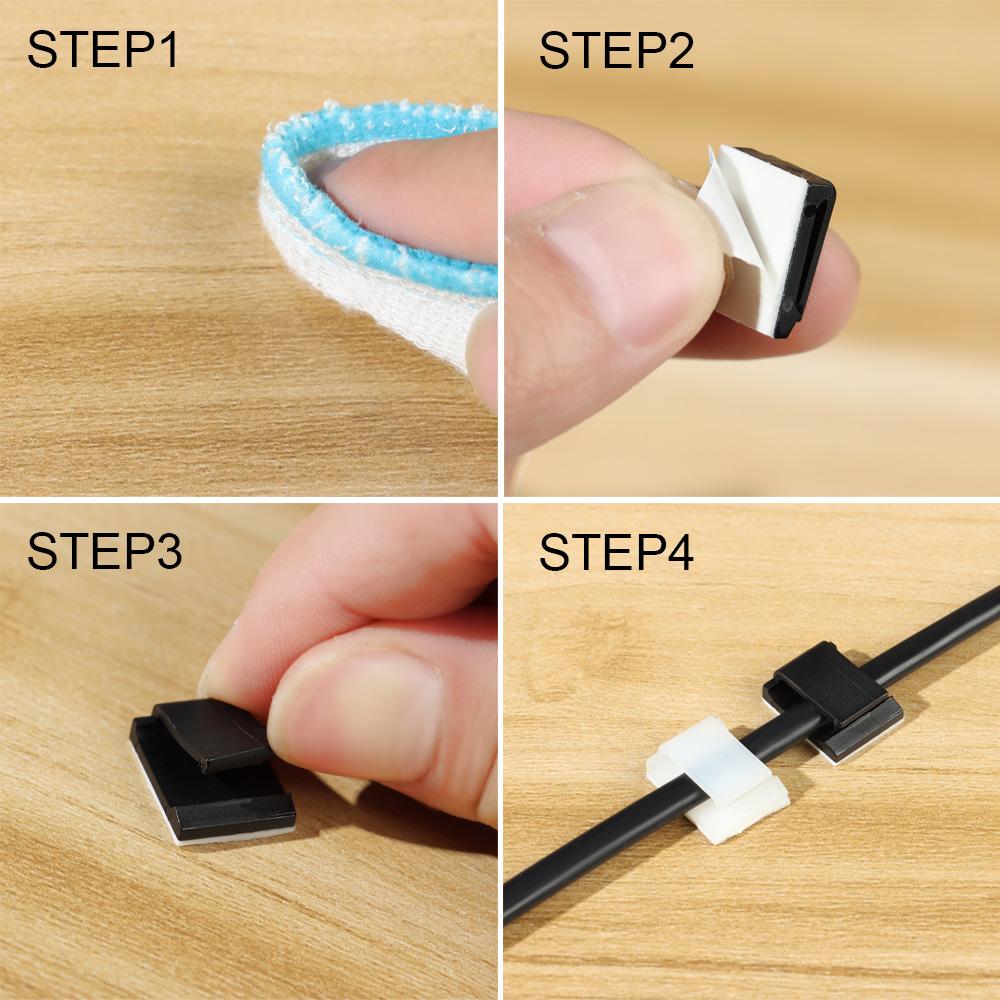 Fixing Clip Cord Management Wire Holder Organizer Cable Clamp Cable Clips Wire Tie Self-adhesive