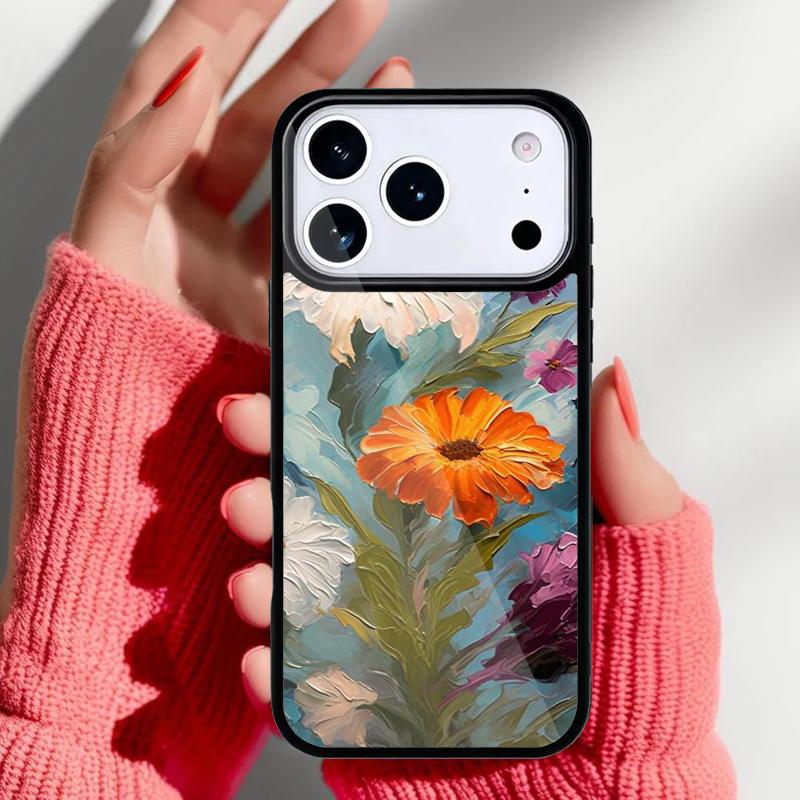 Масляная живопись Бохо Цветочный Арт Чехол для Телефона для iPhone 17 Air 16e 15 14 13 Pro Max Задняя Крышка для 12 11 Pro Coque
