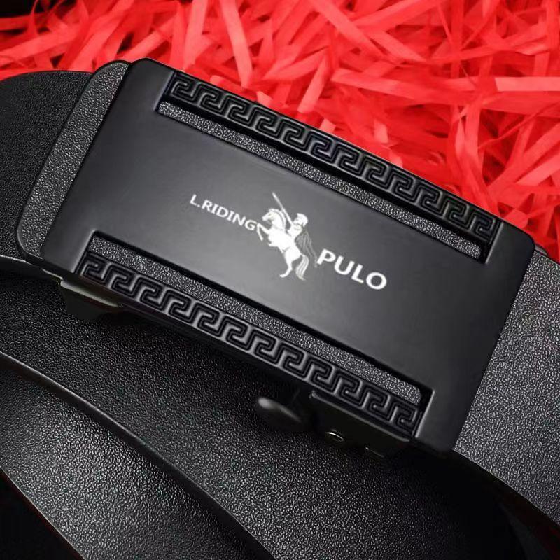 PULO Men's Automatic Leather Buckle Belt Casual Business Trendy New Men's Versatile Pure Cowhide Pant Belt